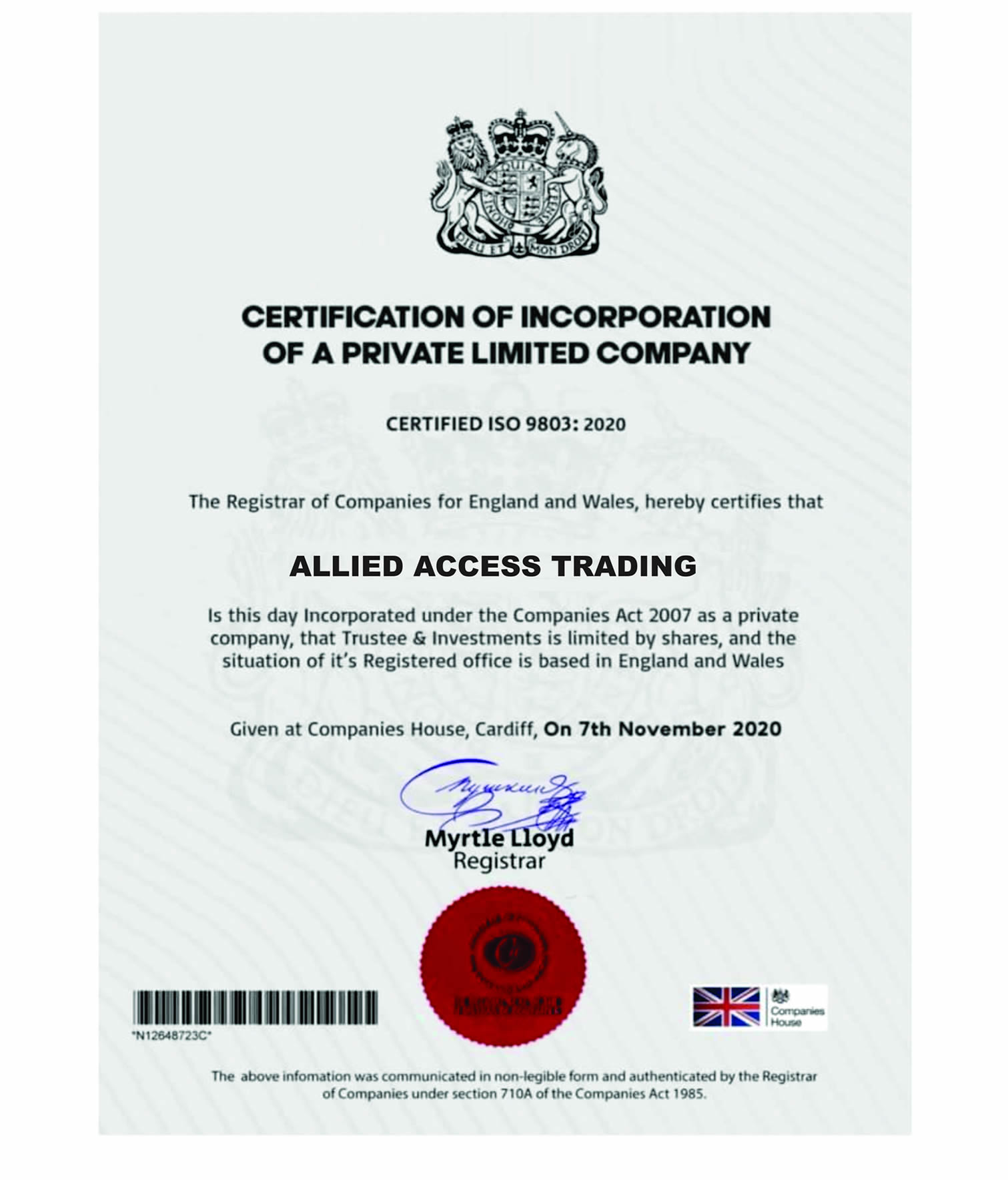 certificate